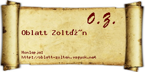 Oblatt Zoltán névjegykártya